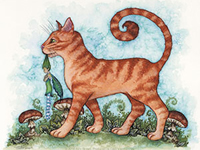 amy brown cat fairy sticker