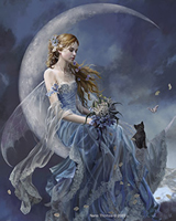 fairy moon cat sticker