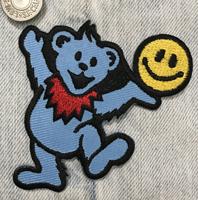 blue bear smiley patch