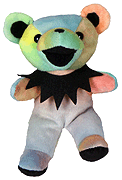 Cosmic Charlie tie dye grateful dead bean bear liquid blue 7 inch plush