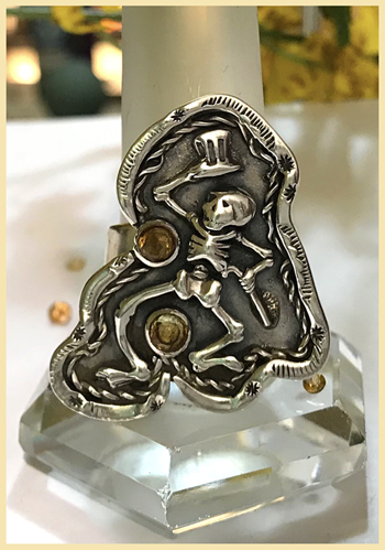 citrine skeleton ring