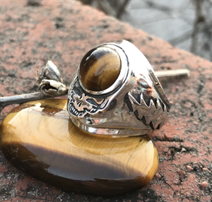 steal your face tiger eye ring