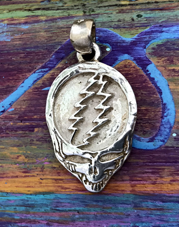 grateful dead symbol charm silver tone