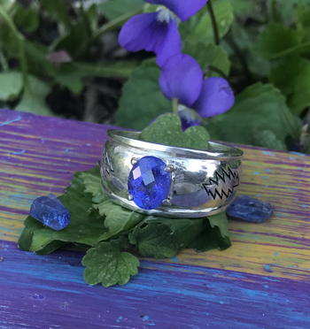 tanzanite sterling silver bolt ring