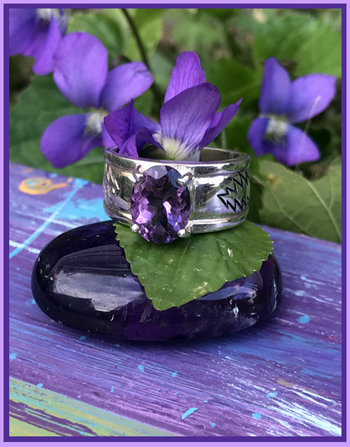 sterling silver amethyst bolt ring