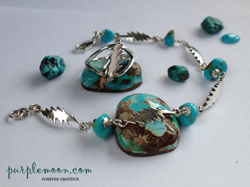sterling turquoise bolt bracelet