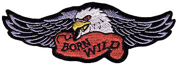 Hell on Wheels Orange Eagle Back Patch Iron On Patches - Laughing Lizards